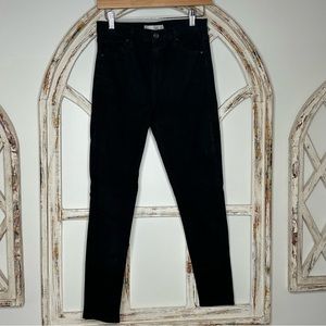 TOPSHOP MOTO JAMIE Black Distressed Stretch Ankle Skinny Jeans W30 L32